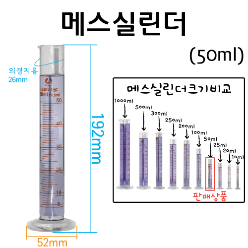 메스실린더(눈금실린더)-50mL